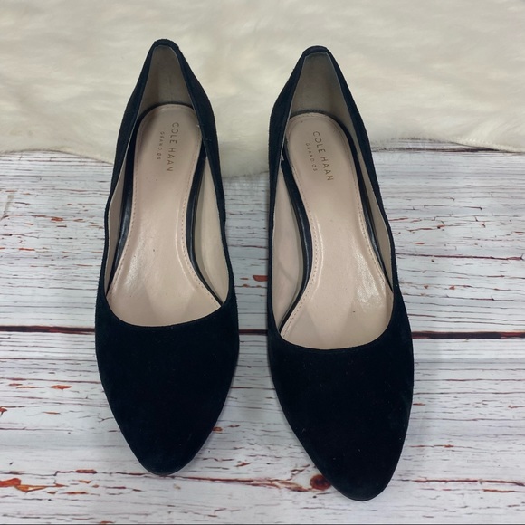 Cole Han grand zeros black suede pumps size 8B - Picture 4 of 12